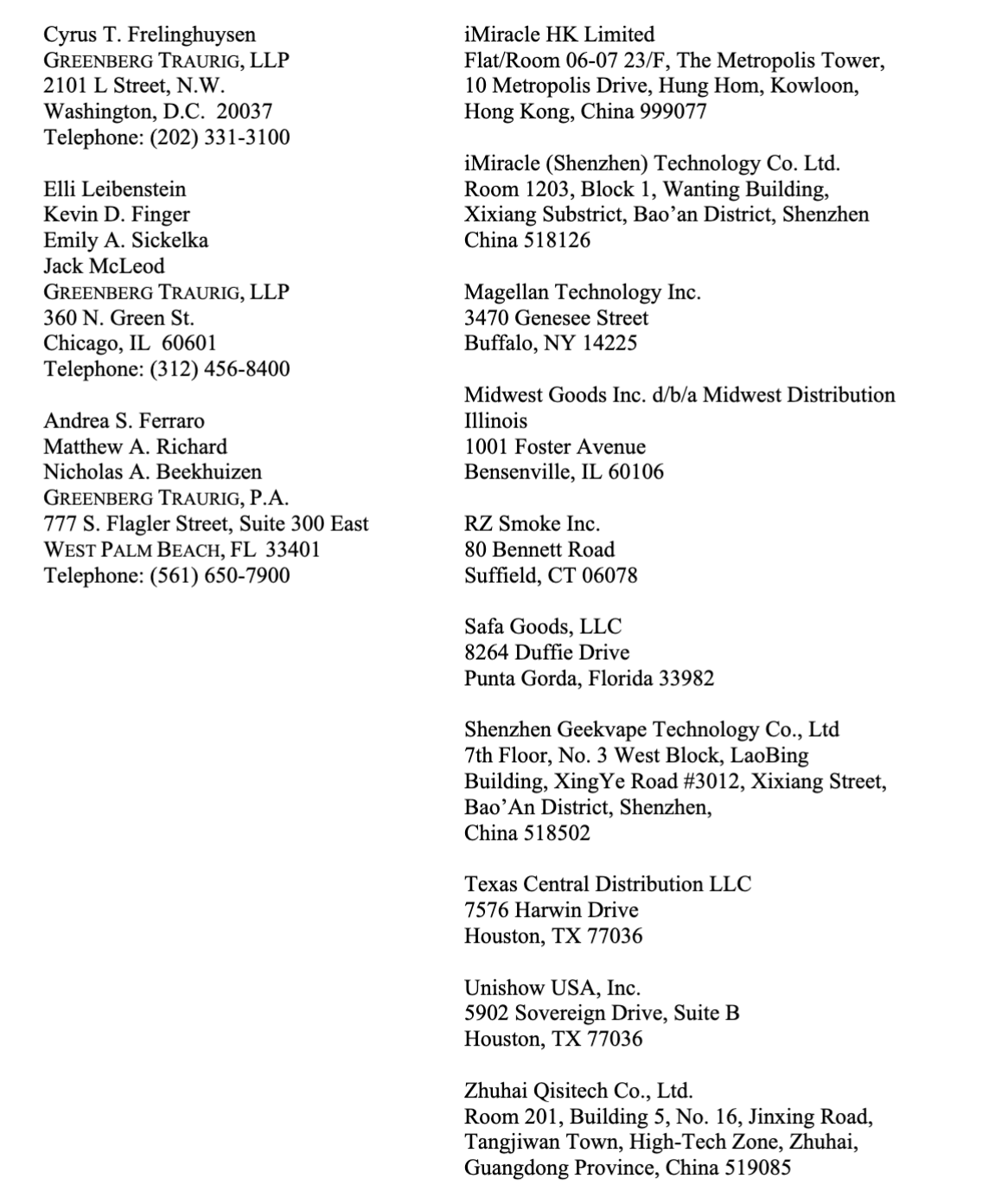 R.J. Reynolds Seeks Section 337 Investigation, Naming Elf Bar/Geek Bar for Alleged “Regulatory Evasion” in U.S. Market